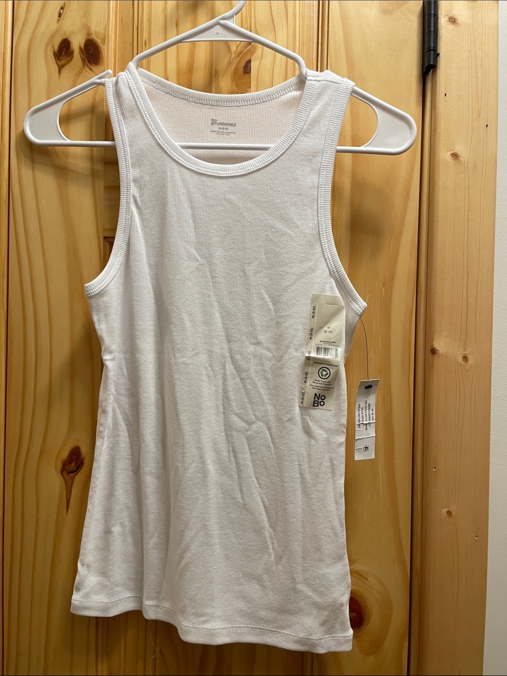 No Boundaries White Ribbed Tank Top